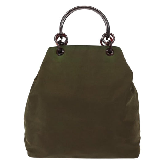 Prada Resin Handle Tote Tessuto, KHAKI, NYLON, Tote bag