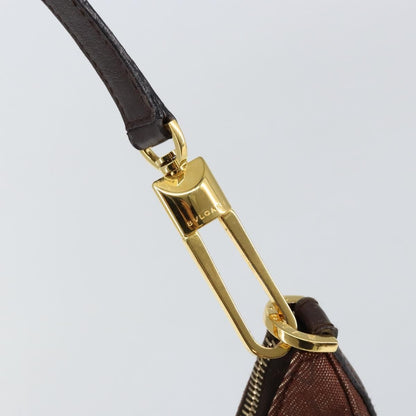 Bvlgari Logomania Shoulder Bag Canvas with Leather, BROWN, CANVAS, Shoulder bag