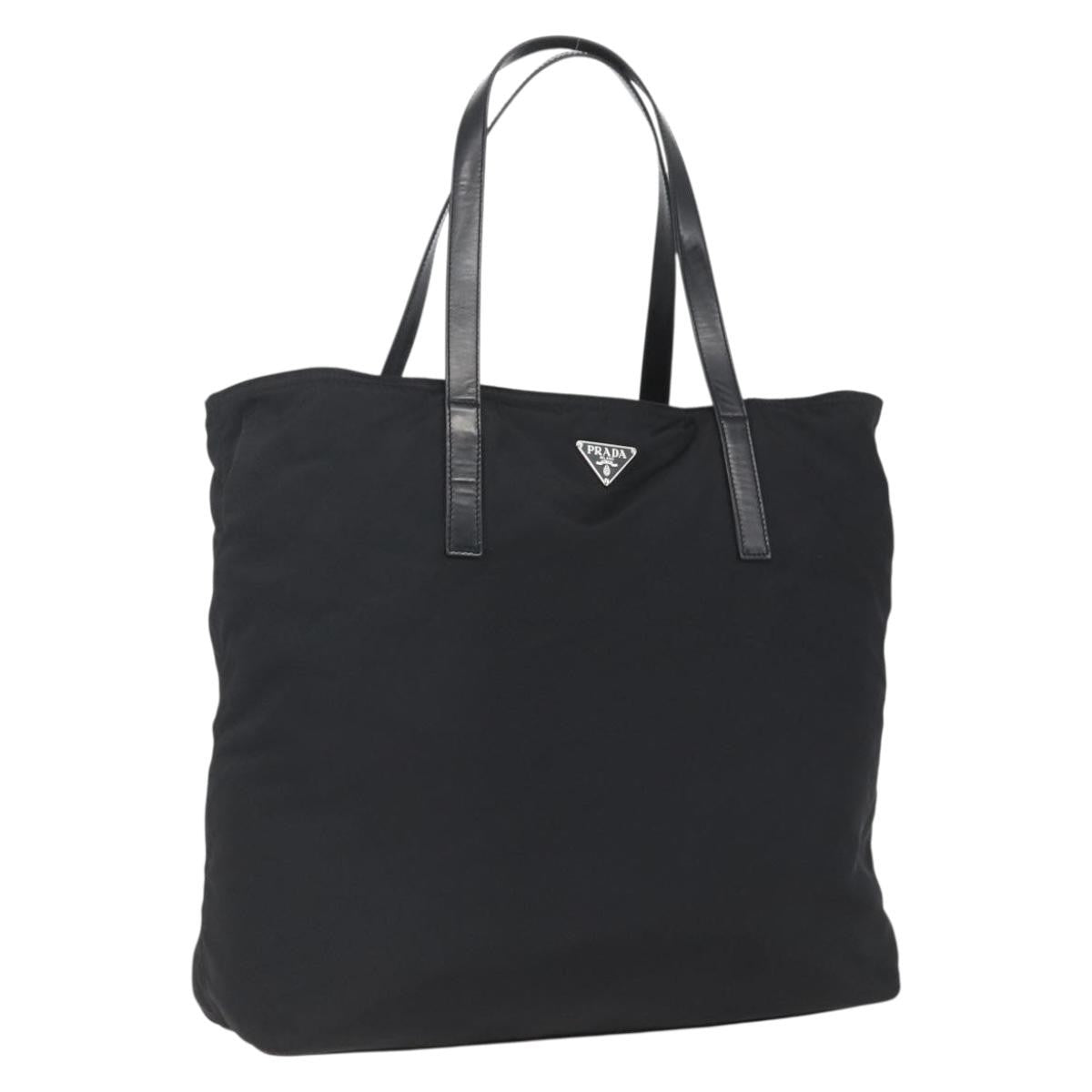 Prada Vintage Zip Tote Tessuto, BLACK, NYLON, Tote bag