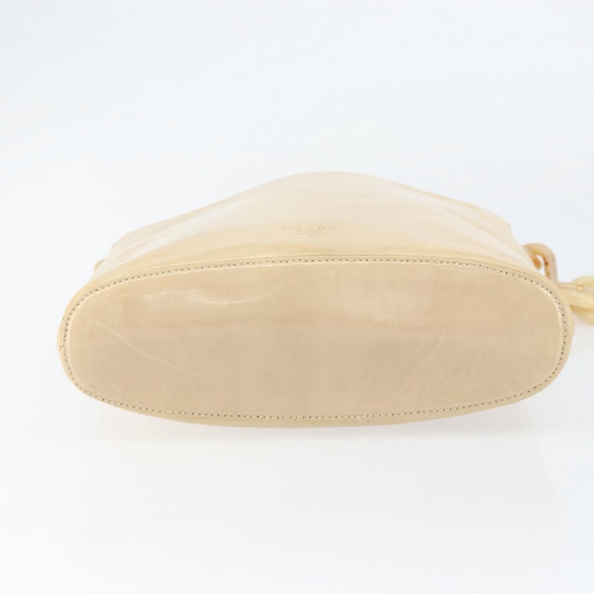 Prada Vintage Shoulder Bag Leather, BEIGE, LEATHER, Shoulder bag
