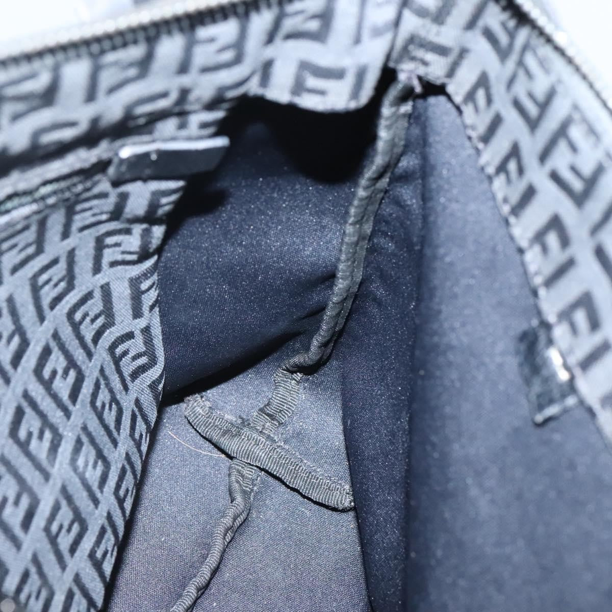 Fendi Roll Tote Zucchino Canvas, BLACK, CANVAS, Tote bag