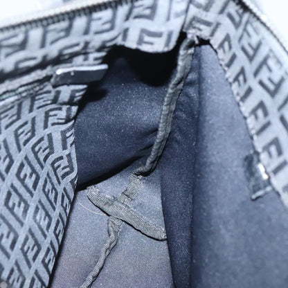 Fendi Roll Tote Zucchino Canvas, BLACK, CANVAS, Tote bag