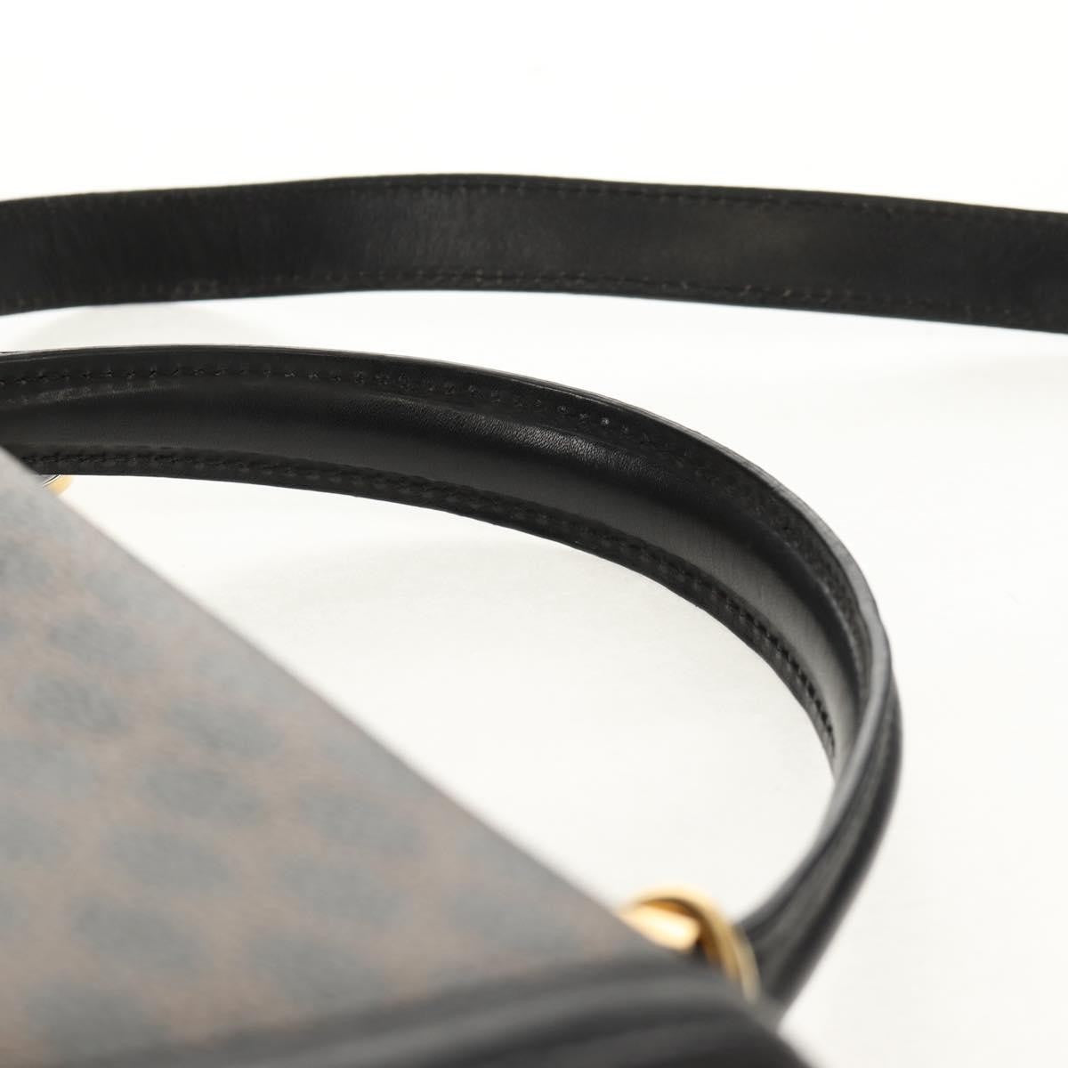 Celine Vintage Convertible Top Handle Bag Macadam Coated Canvas, BROWN, PVC, Handbag