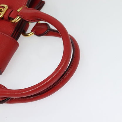 Miu Miu Madras Convertible Lock Tote Leather, RED, LEATHER, Handbag