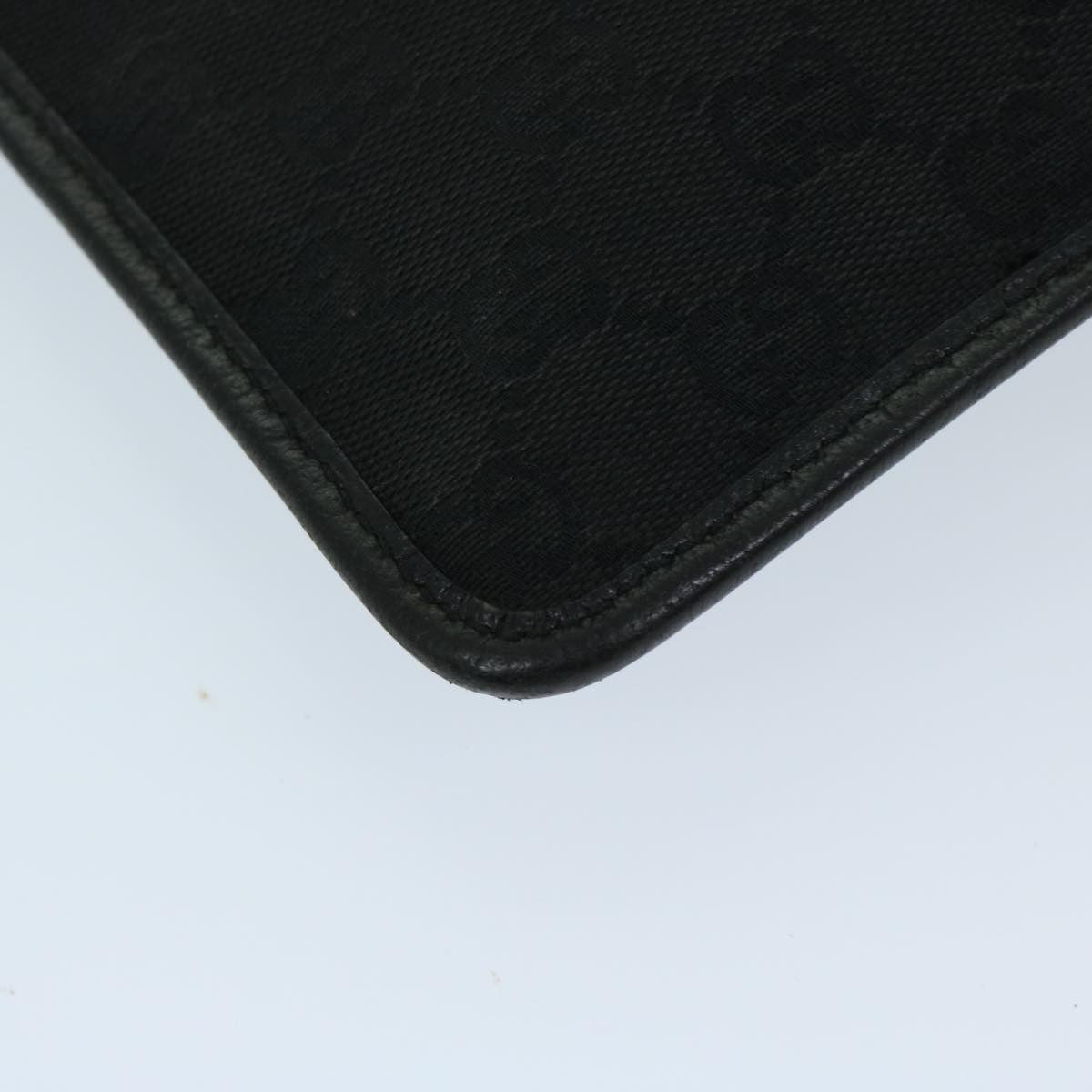 Gucci Vintage Flat Messenger Bag GG Canvas and Leather, BLACK, CANVAS, Crossbody bag