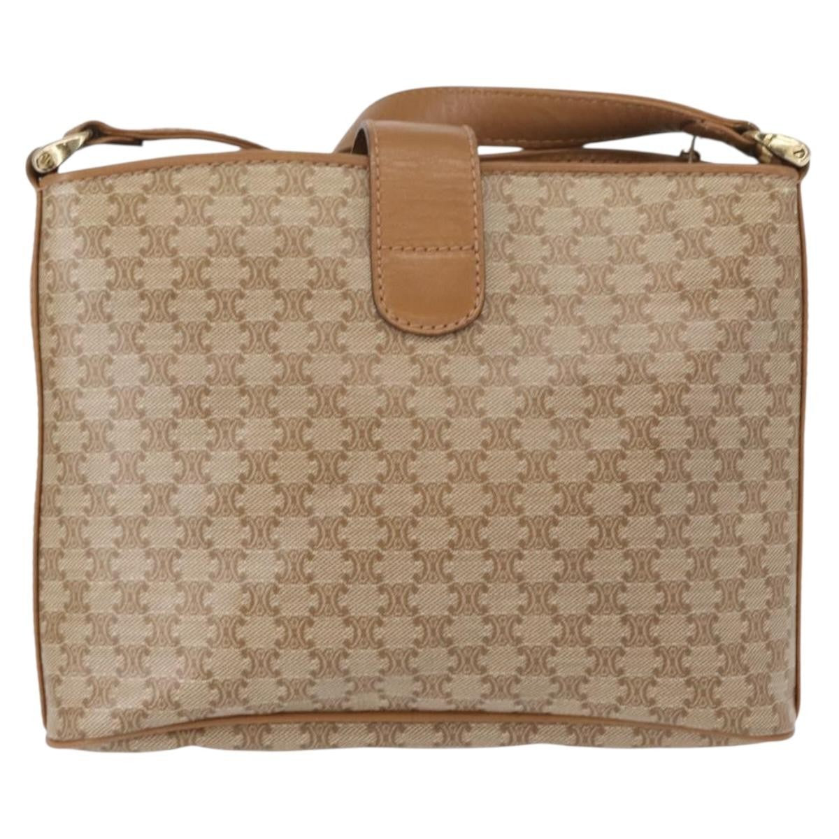 Celine Vintage Macadam Shoulder Bag Canvas, BEIGE, CANVAS, Shoulder bag