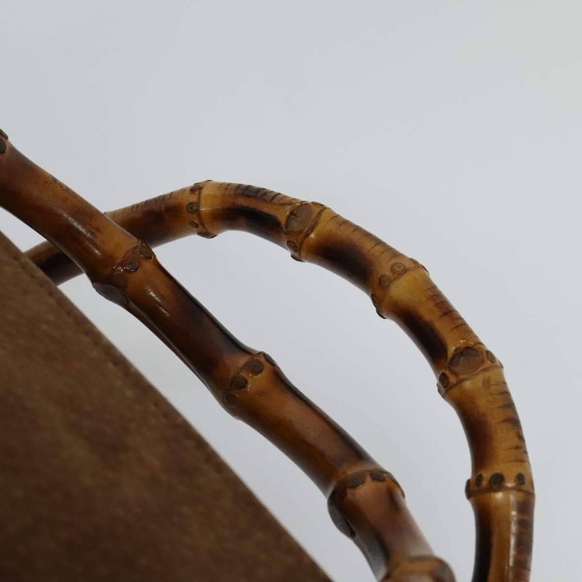 Gucci Bamboo Handle Tote Suede, BROWN, SUEDE, Tote bag