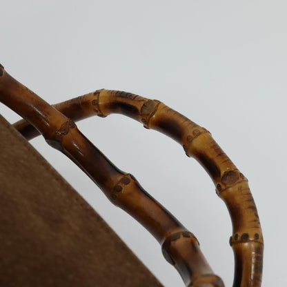Gucci Bamboo Handle Tote Suede, BROWN, SUEDE, Tote bag