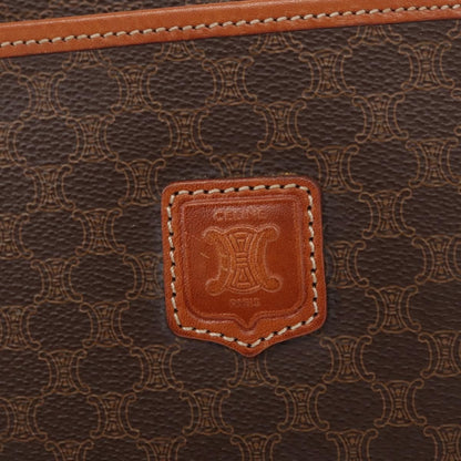 Celine Macadam Pochette Canvas and Leather, BROWN, CANVAS, Clutche & pouche