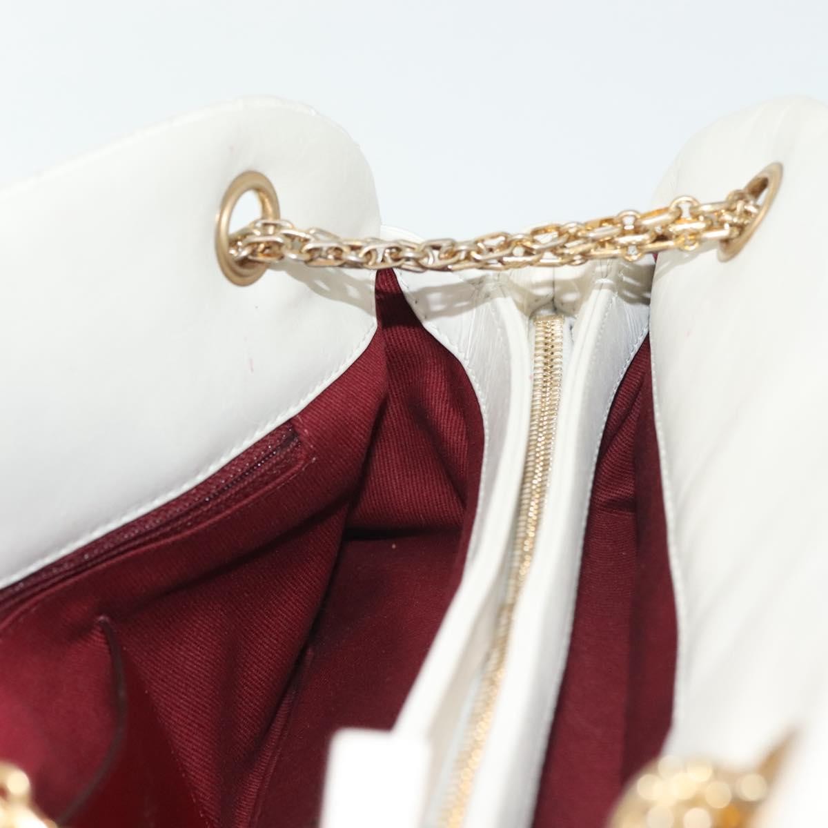 Chanel Just Mademoiselle Bag Quilted Leather, WHITE, LEATHER, Shoulder bag