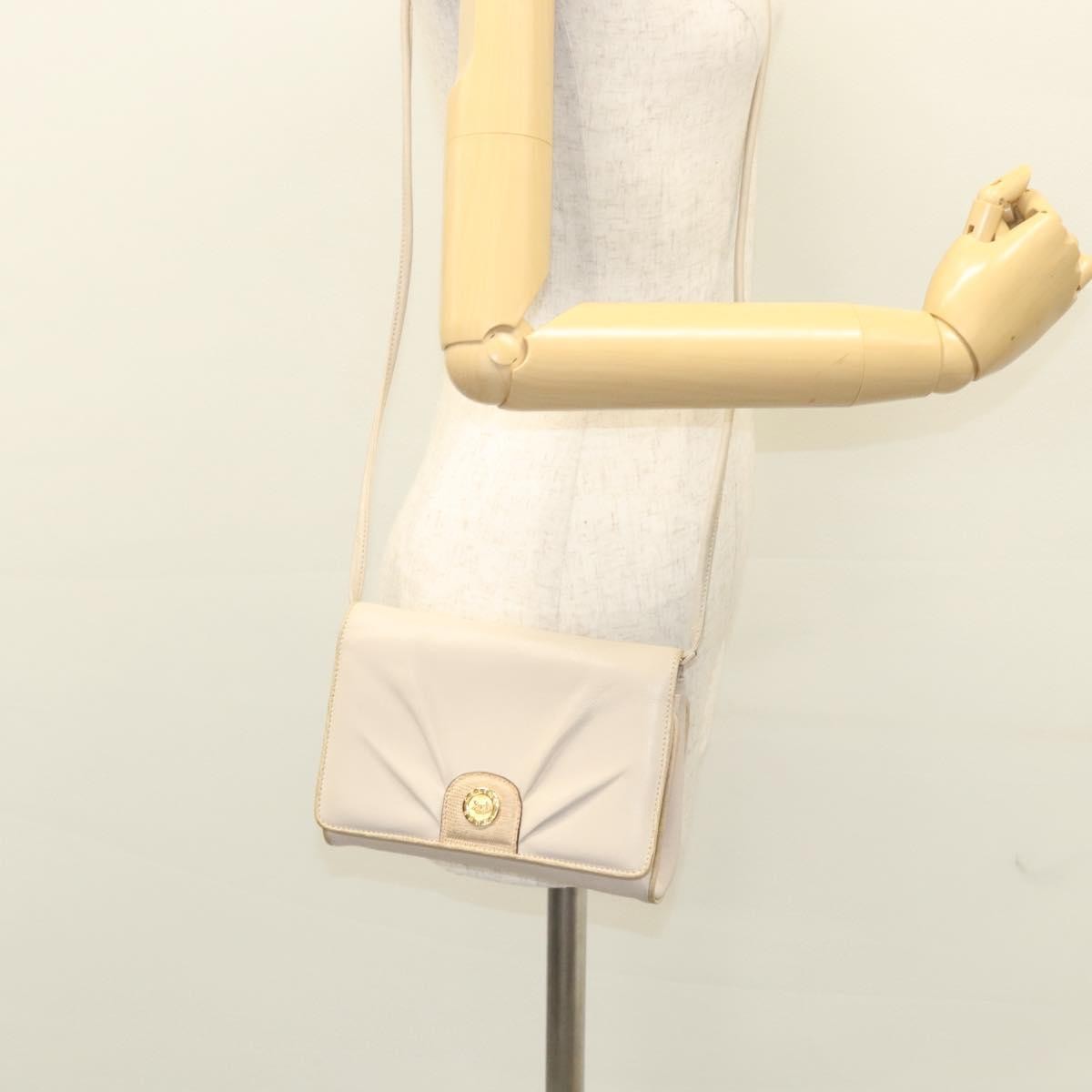 Celine Flap Shoulder Bag Leather, BEIGE, LEATHER, Shoulder bag