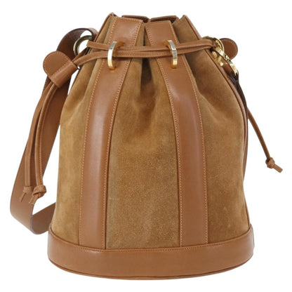 Salvatore Ferragamo Vintage Shoulder Bag Leather, BEIGE, SUEDE, Shoulder bag