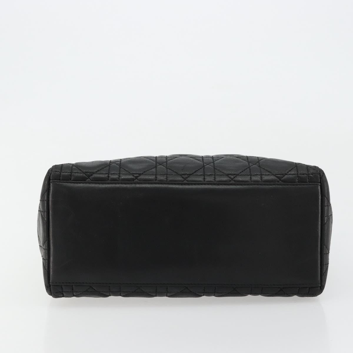 Christian Dior Vintage Lady Dior Bag Cannage Quilt Lambskin, Black, Leather, Handbag