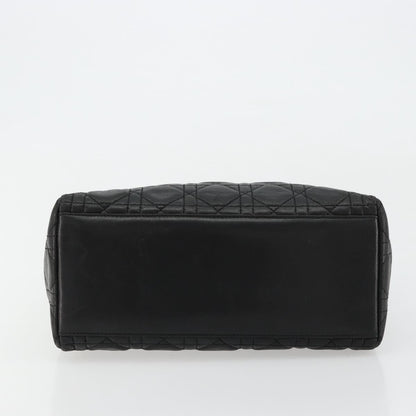 Christian Dior Vintage Lady Dior Bag Cannage Quilt Lambskin, Black, Leather, Handbag