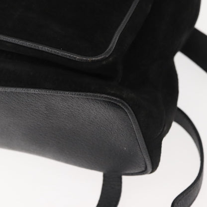 Gucci Vintage Bamboo Backpack Suede, BLACK, SUEDE, Backpack