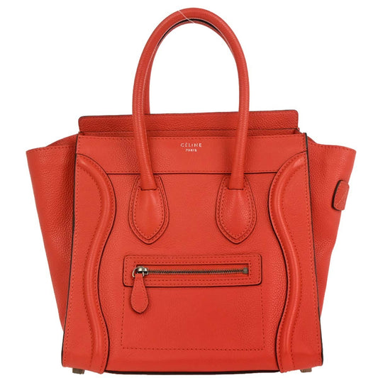 Celine Luggage Bag Smooth Leather, RED, LEATHER, Handbag