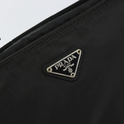 Prada Flat Messenger Bag Tessuto, BLACK, NYLON, Shoulder bag