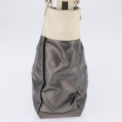 Chanel Biarritz Tote Quilted Coated Canvas, SILVER, CANVAS, Tote bag