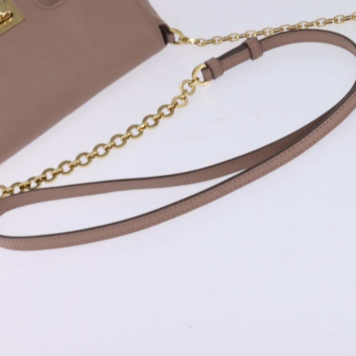 Salvatore Ferragamo Gancini Shoulder Bag Leather, BEIGE, LEATHER, Shoulder bag