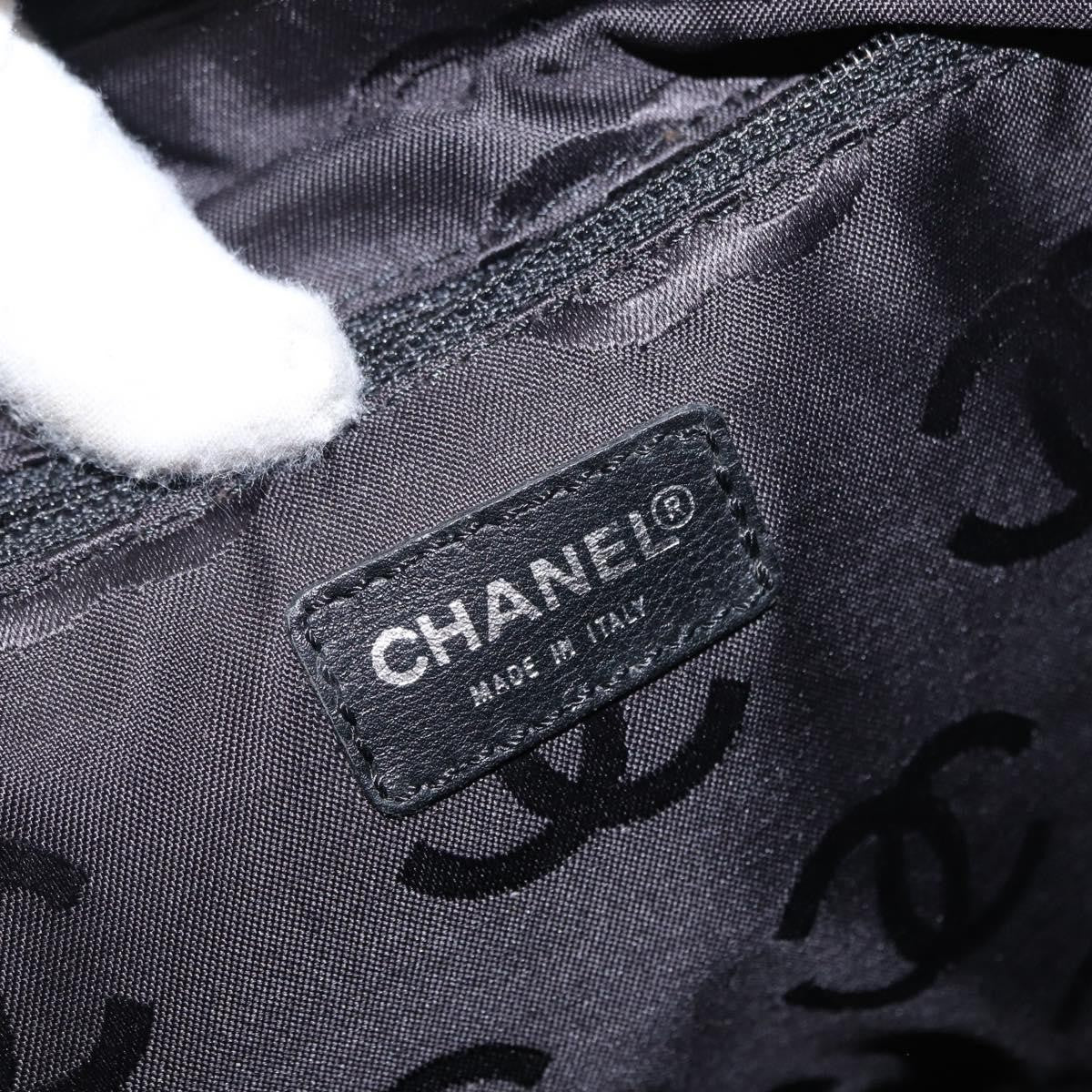 Chanel Boston Zip Tote Quilted Canvas, BLACK, CANVAS, Tote bag