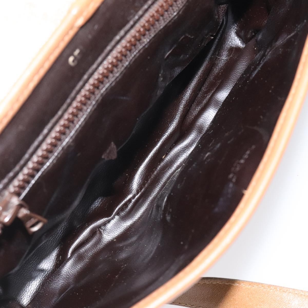 Celine Vintage Macadam Shoulder Bag Canvas, BEIGE, CANVAS, Shoulder bag