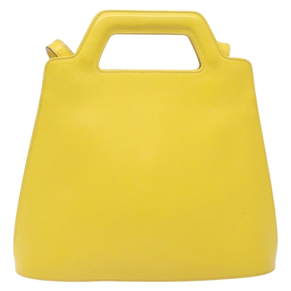 Salvatore Ferragamo Wanda Top Handle Shoulder Bag Leather, YELLOW, LEATHER, Handbag