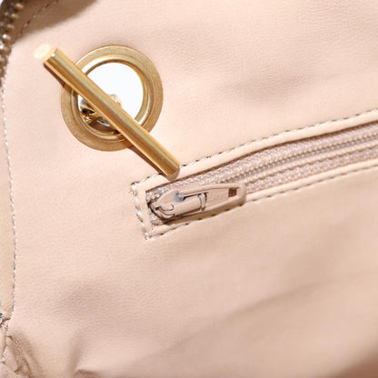 Chanel Vintage Chain Shoulder Bag Quilted Lambskin, BEIGE, LEATHER, Shoulder bag