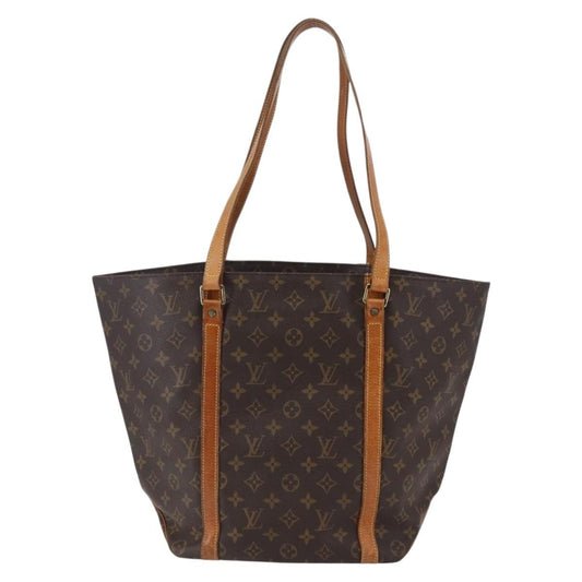 Louis Vuitton Shopping Sac Handbag Monogram Canvas, BROWN, CANVAS, Tote bag