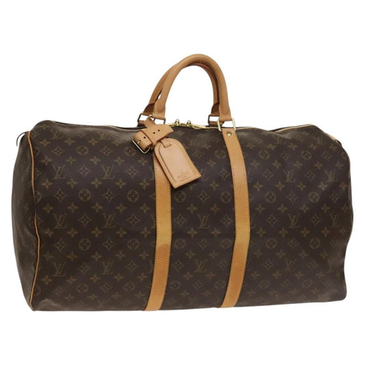Louis Vuitton Keepall Bag Monogram Canvas, BROWN, CANVAS, Travel bag