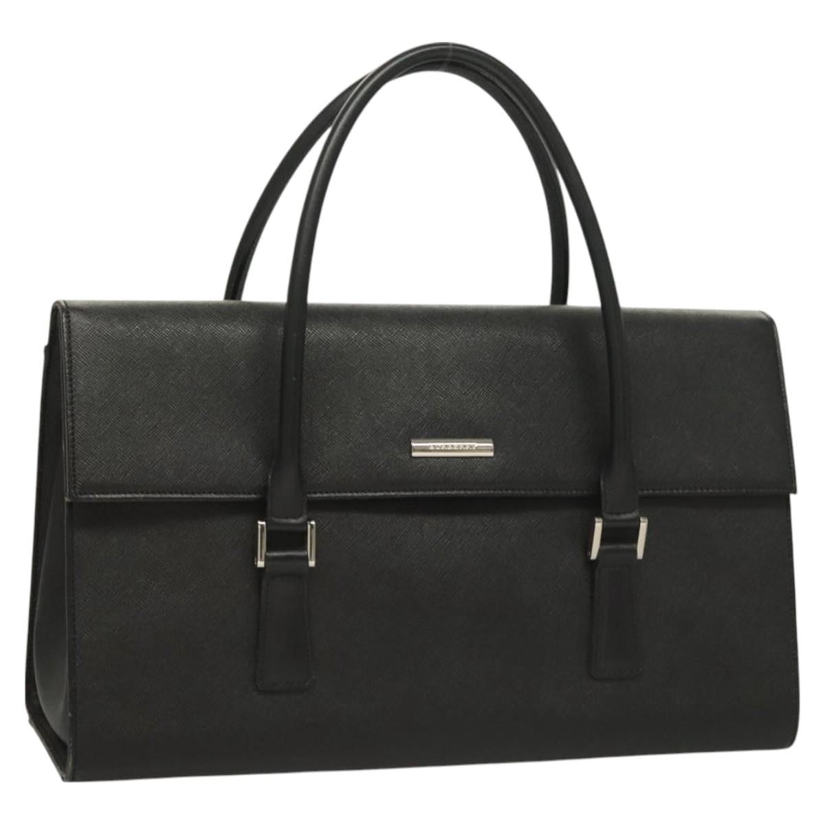 Burberry Vintage Handbag Leather, BLACK, LEATHER, Handbag