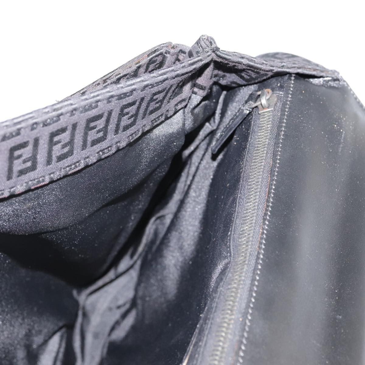 Fendi Convertible Pushlock Flap Satchel Zucca Canvas and Leather, BLACK, CANVAS, Briefcase