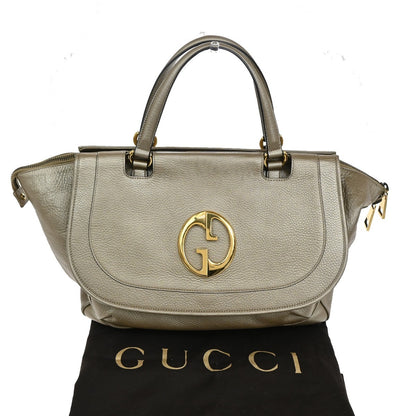 Gucci 1973 Top Handle Bag Leather, GOLD, LEATHER, Handbag
