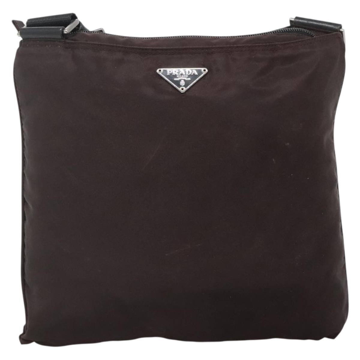 Prada Flat Messenger Bag Tessuto, BLACK, NYLON, Shoulder bag