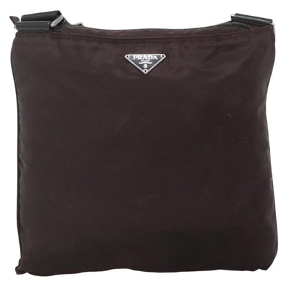 Prada Flat Messenger Bag Tessuto, BLACK, NYLON, Shoulder bag