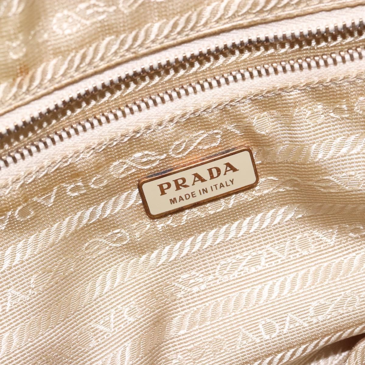Prada Vintage Zip Handbag Tessuto, BEIGE, NYLON, Handbag