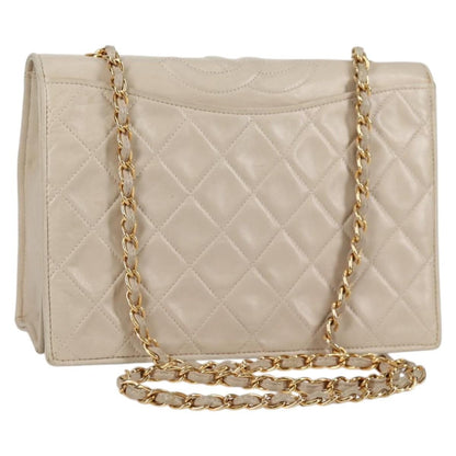 Chanel Vintage Tassel Flap Bag Quilted Lambskin, GOLD, LAMB_SKIN, Handbag