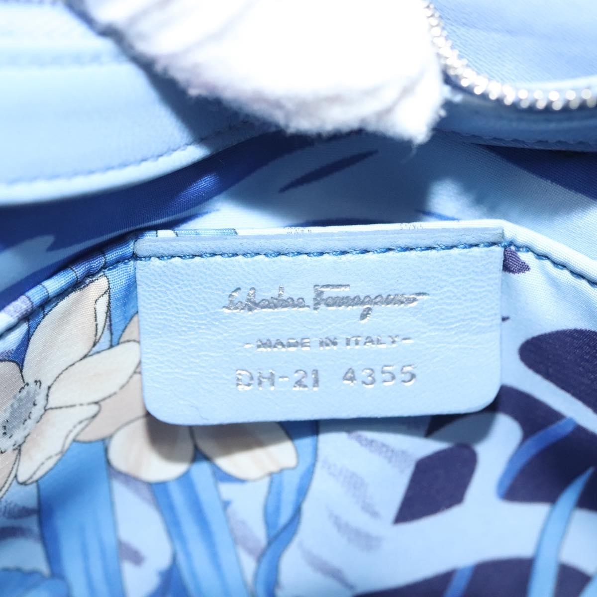 Salvatore Ferragamo Vala Shoulder Bag Leather, BLUE, LEATHER, Shoulder bag