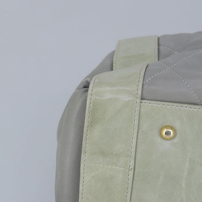 Chanel Chain Shoulder Bag Leather, GRAY, LEATHER, Shoulder bag