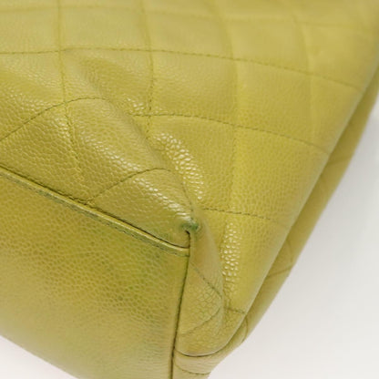 Chanel Vintage Front Pocket Shoulder Bag Quilted Caviar, GREEN, LEATHER, Shoulder bag