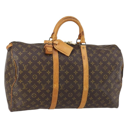 Louis Vuitton Keepall Bag Monogram Canvas, BROWN, CANVAS, Travel bag