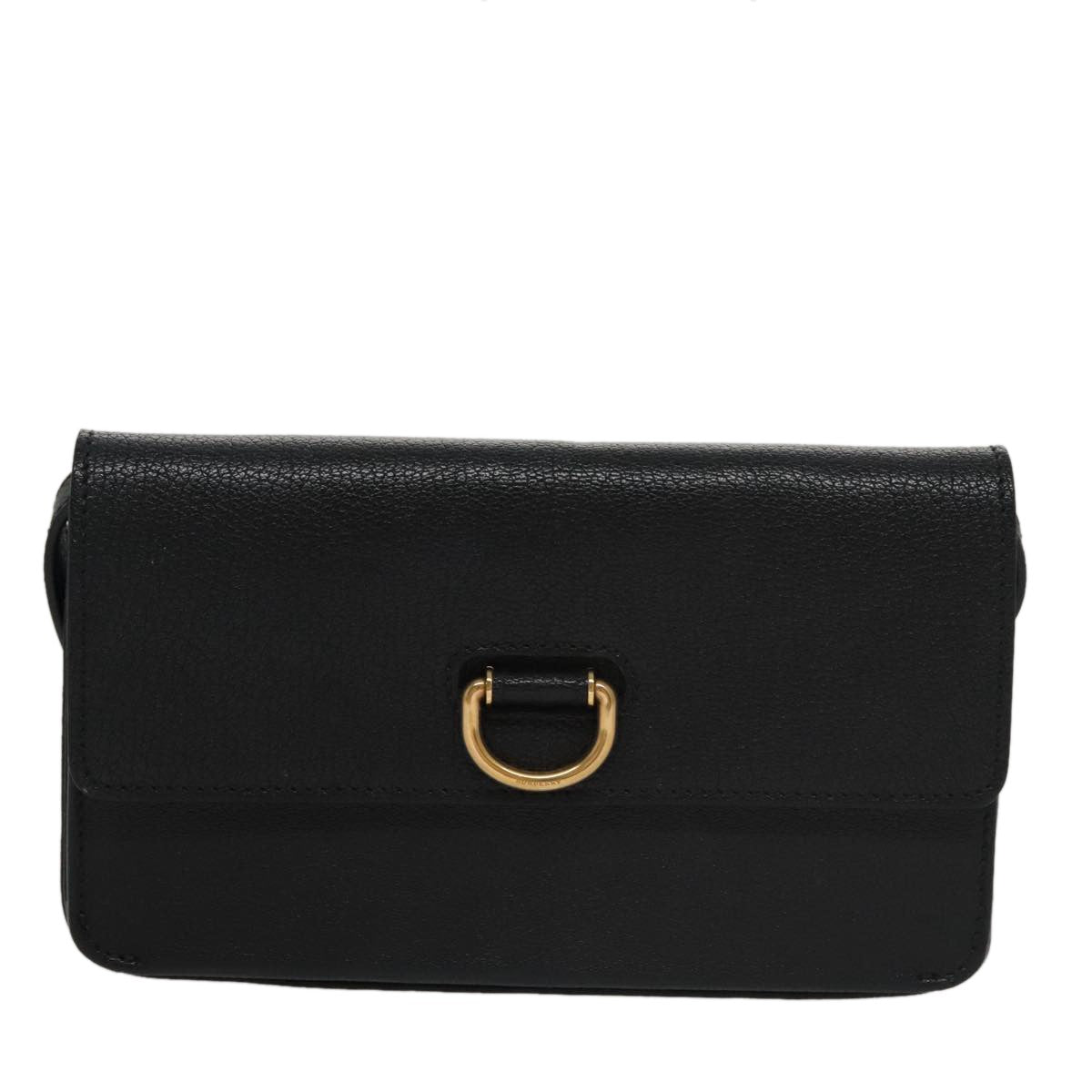 Burberry D-Ring Shoulder Bag Leather, BLACK, LEATHER, Shoulder bag