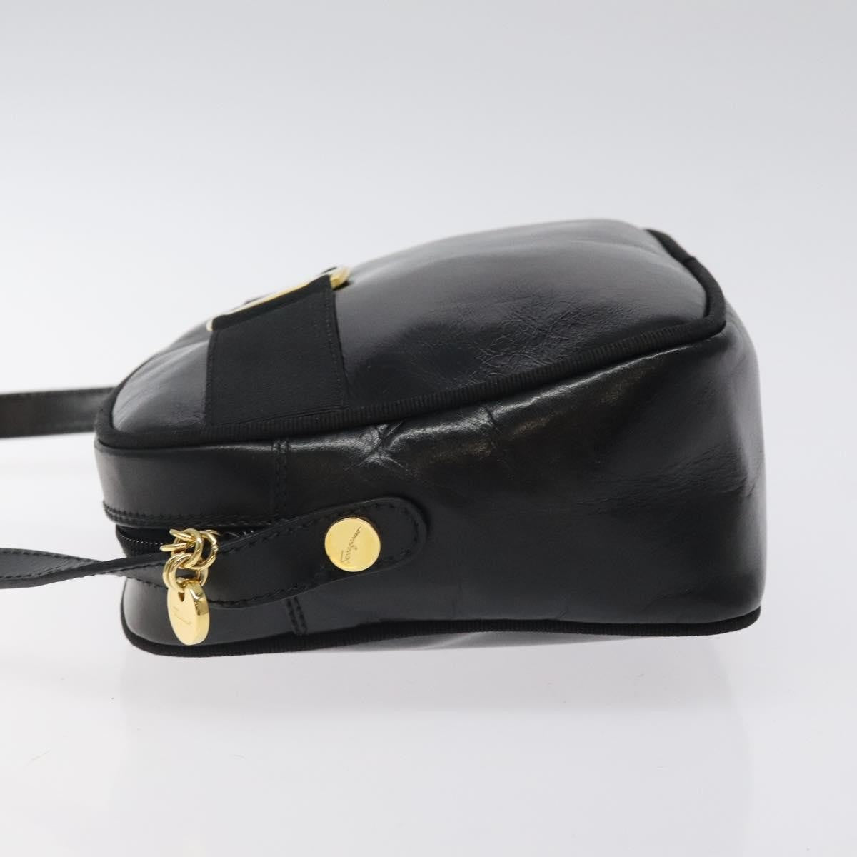 Salvatore Ferragamo Vara Bow camera Shoulder Bag Leather, Black, Leather, Shoulder Bag