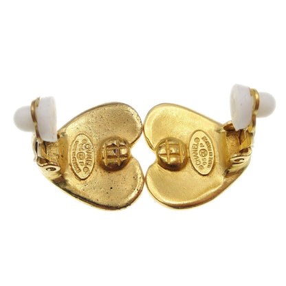 Chanel Vintage CC Heart Clip-On Earrings Metal, GOLD, GOLD_PLATED, Earrings