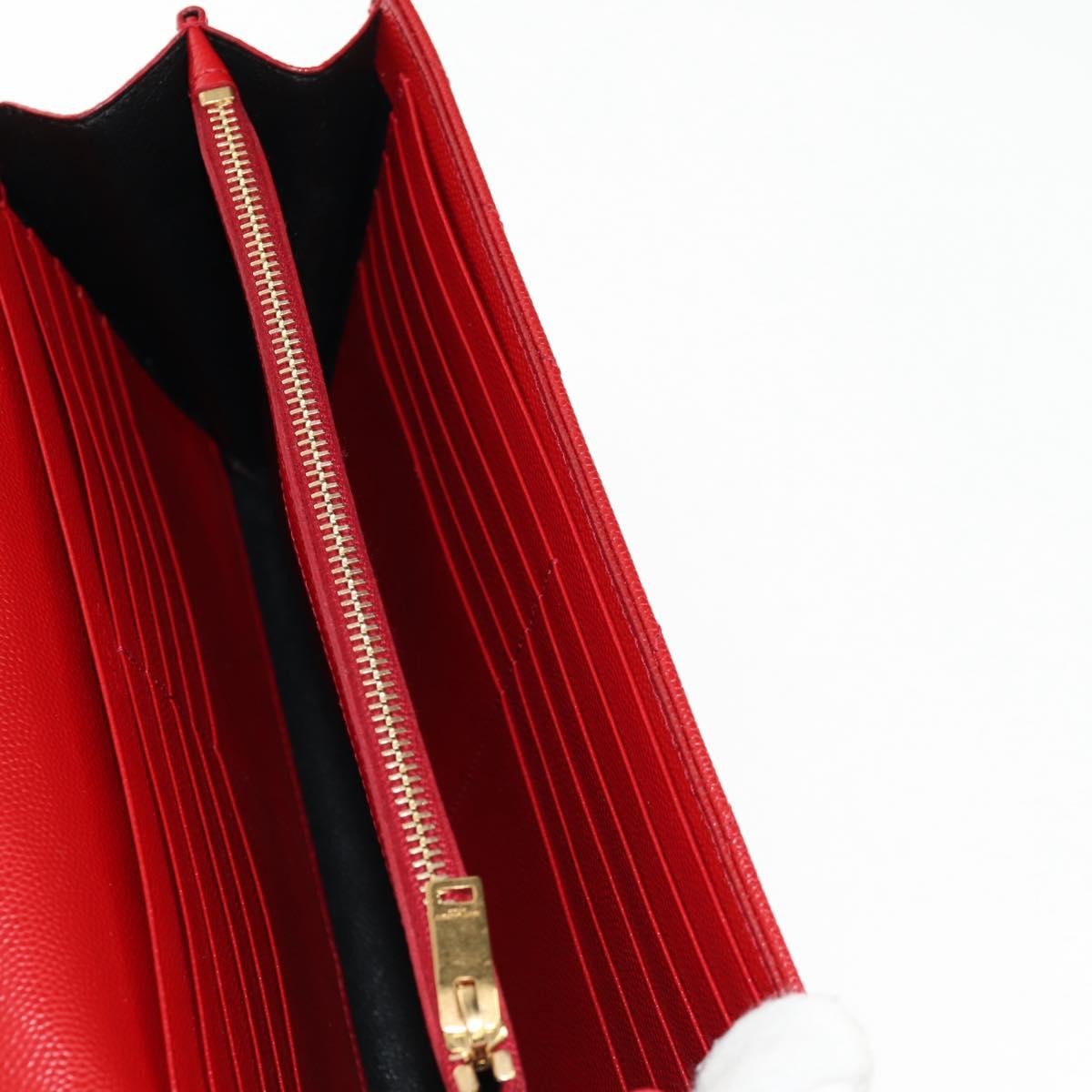 Saint Laurent Cassandra Wallet on Strap leather, RED, LEATHER, Shoulder bag