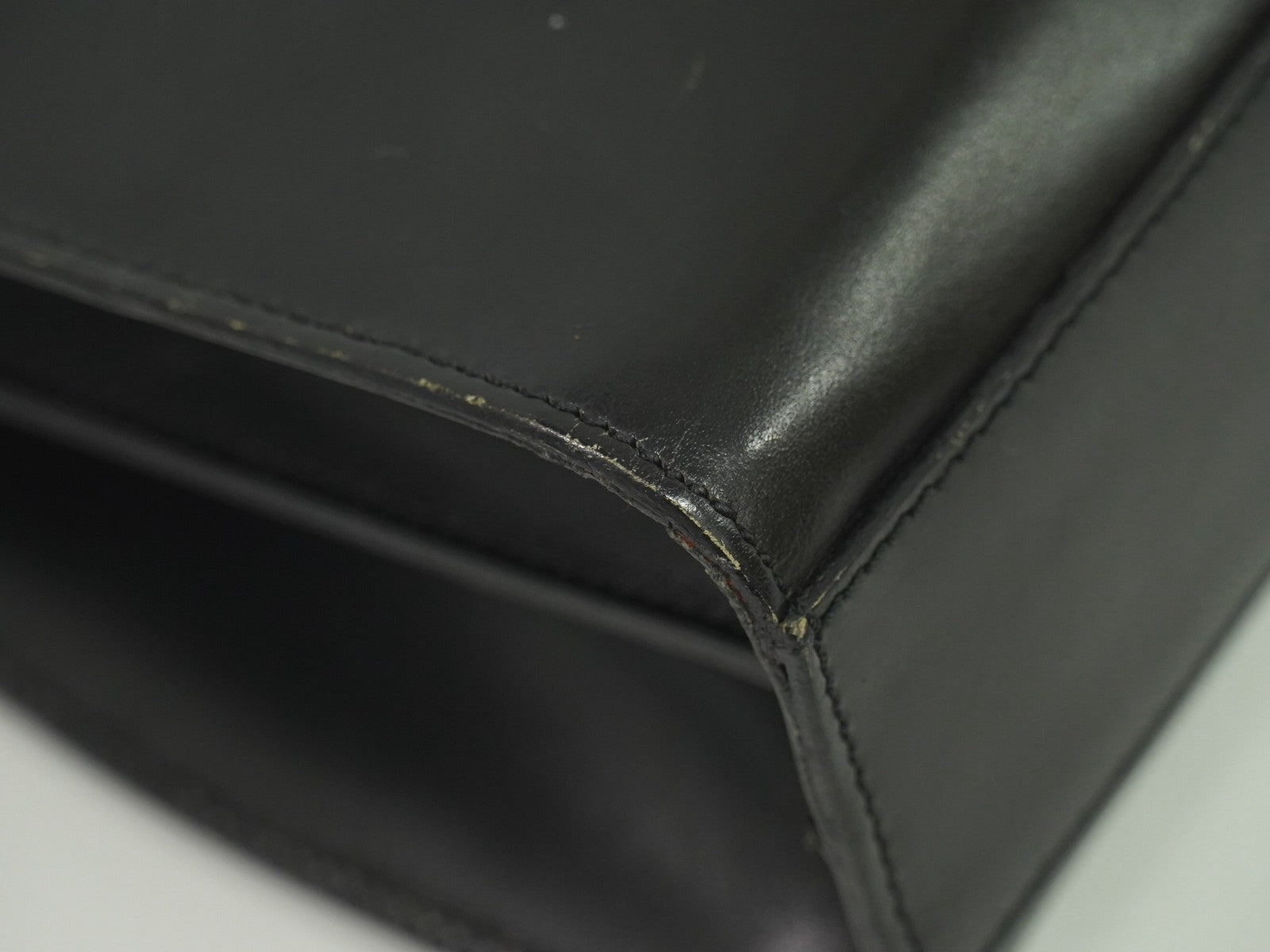 Celine Gancini Handbag Leather, BLACK, LEATHER, Handbag