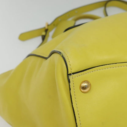 Prada Concept Double Zip Tote Calfskin, YELLOW, LEATHER, Tote bag