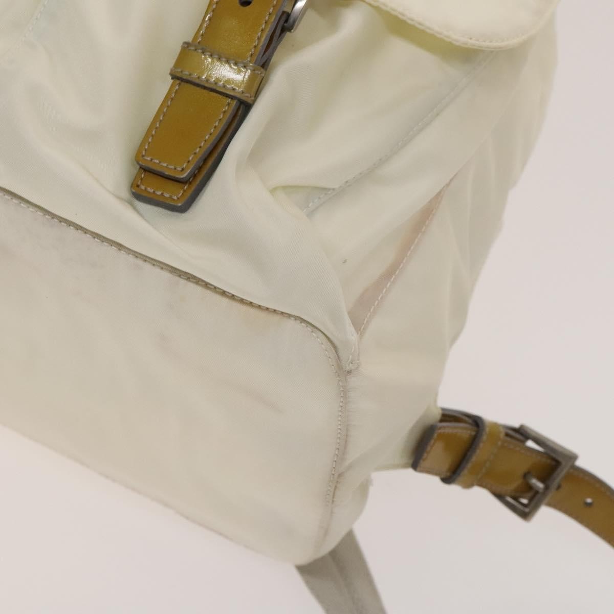 Prada Double Front Pocket Backpack Tessuto, WHITE, NYLON, Backpack