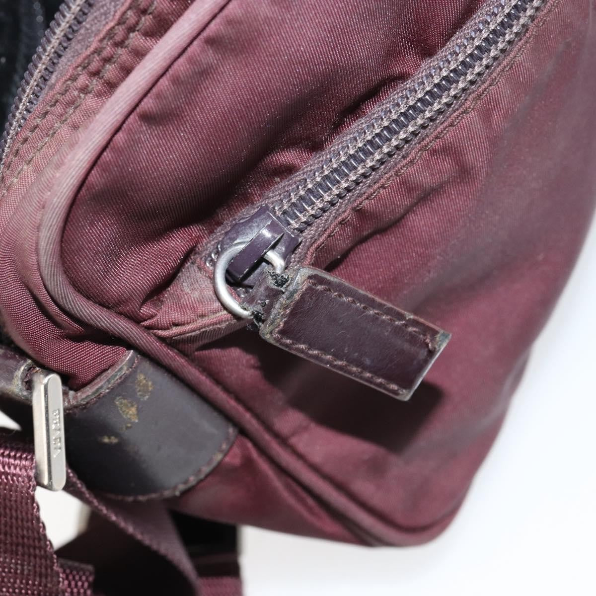 Prada Front Pocket Crossbody Bag Tessuto, BURGUNDY, NYLON, Shoulder bag