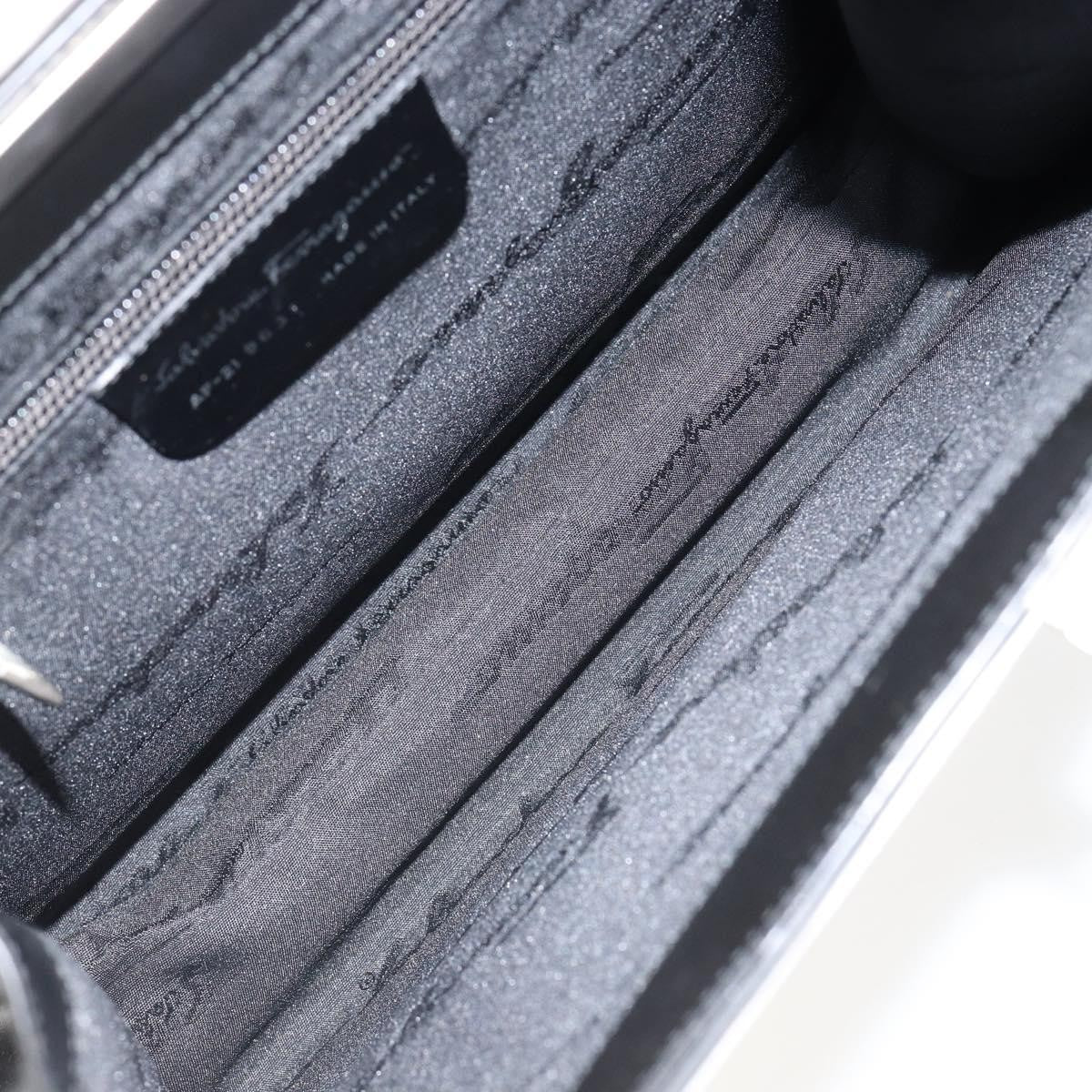 Salvatore Ferragamo Gancini Shoulder Bag Leather, BLACK, LEATHER, Shoulder bag