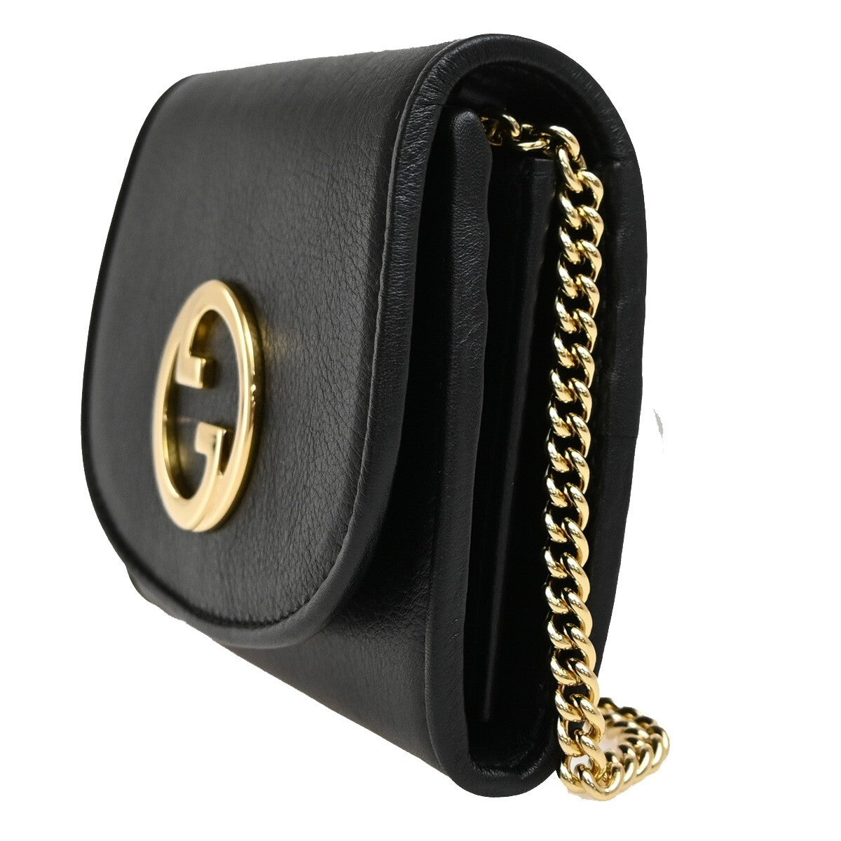 Gucci Blondie NM Wallet on Chain Leather, BLACK, LEATHER, Wallets